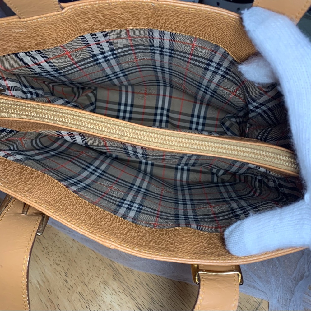 Burberry Tan Leather Tote Bag - Picture 12 of 16
